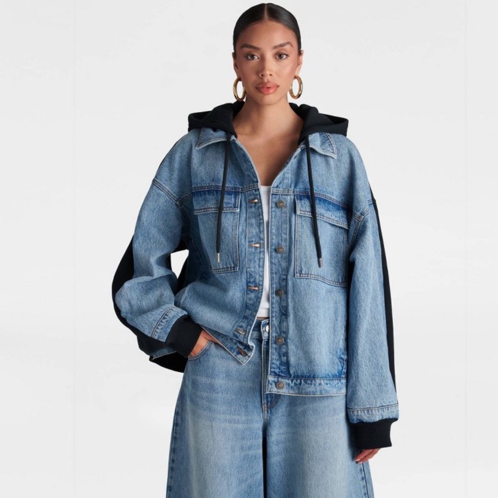 NWT KBB by KAHLANA Women's 'The Denim and Fleece Hoodie'